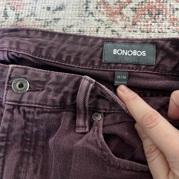 Bonobos Jeans Men's 35x34 Purple Travel Straight - Picture 3 of 8